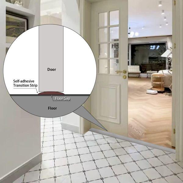 Floor Transition Strip Self Adhesive Threshold Strip PVC Floor Cover Strip Door Threshold Strip for Laminate Flooring Edge Trim (300×5cm, Coffee Brown) 1