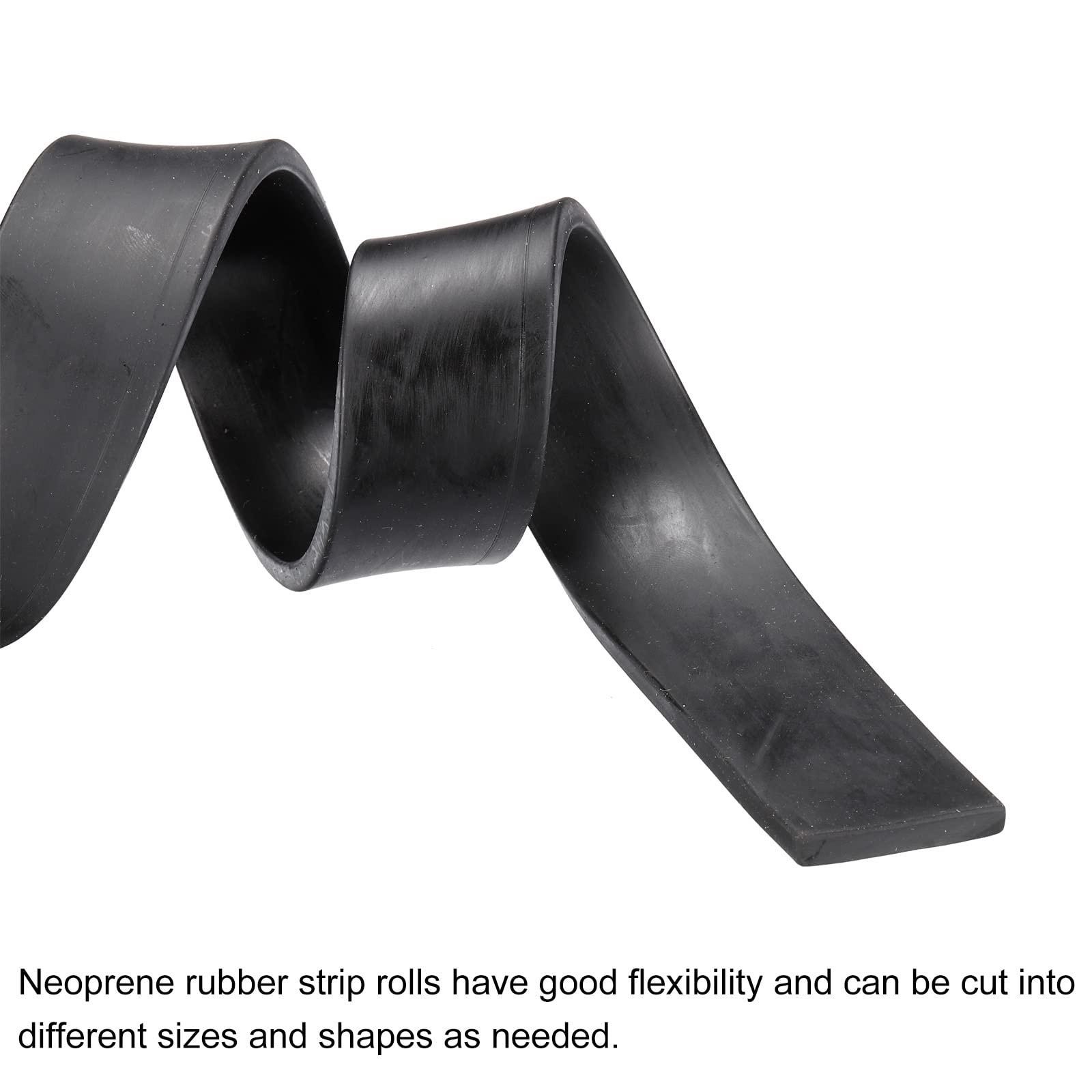 sourcing map Neoprene Rubber Sheet Rolls 5mm(T) x30mm(W) x2m(L), Solid Rubber Strips for DIY Gasket, Sealing Padding, Reduce Vibration Mat 3