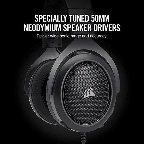 Corsair HS50 Stereo Gaming Headset (Unidirectional Noise Cancelling, Optimised Unidirectional Microphone, On-Ear Control with PC, Xbox One, PS4, Nintendo Switch and Mobile Compatibility) - Carbon 4