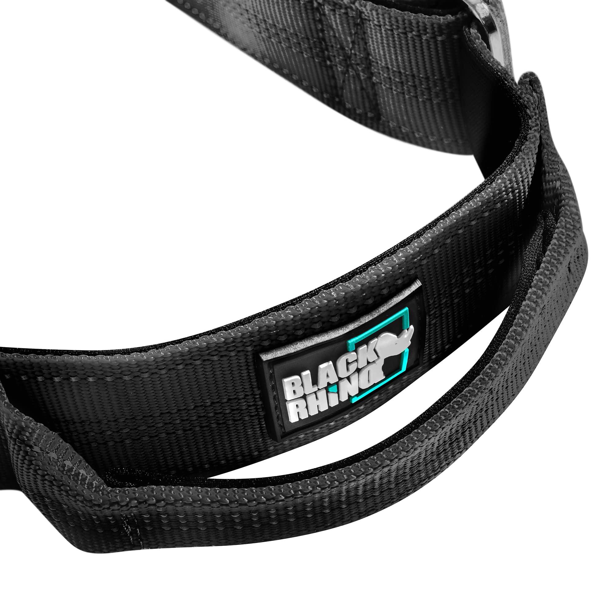 Black Rhino - Tactical Dog Collar Ultra-Soft Neoprene Padded Dog Collars for Medium, Large, XL Dogs | Heavy Duty Metal Buckle | Padded Handle for Dog Training (Large, Black) 3