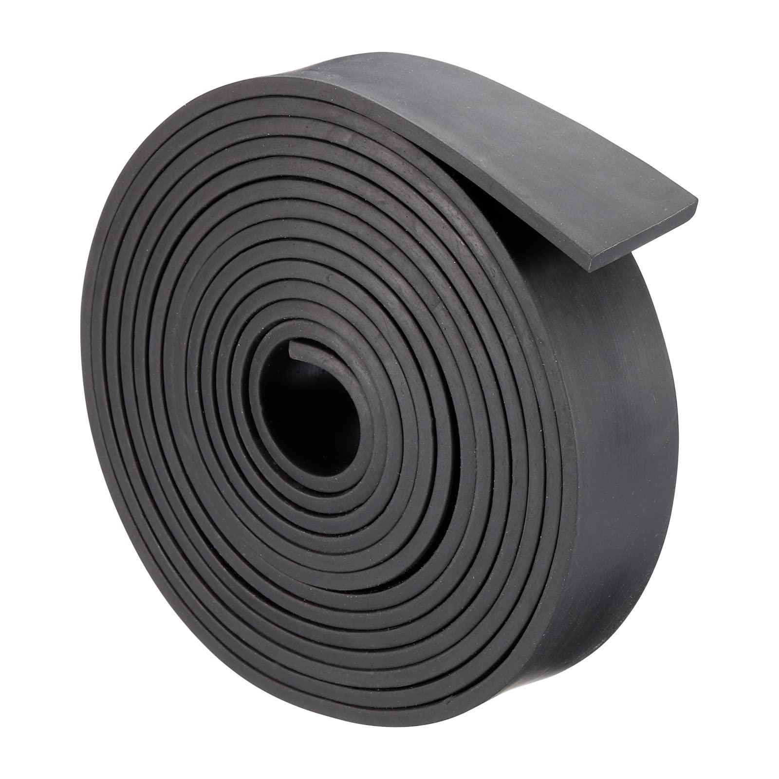 sourcing map Neoprene Rubber Sheet Rolls 5mm(T) x40mm(W) x4m(L), Solid Rubber Strips for DIY Gasket, Sealing Padding, Reduce Vibration Mat