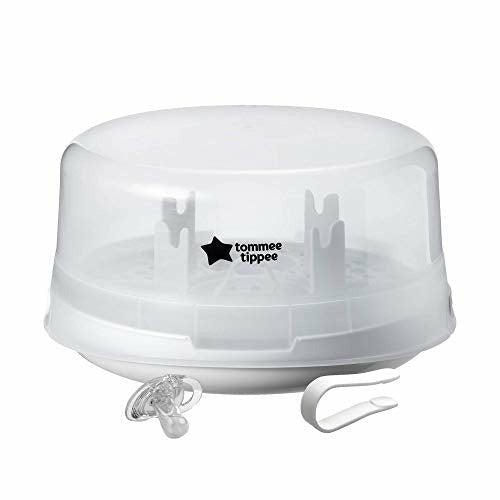 Tommee Tippee Microwave Travel Steam Baby Bottle Sterilizer - Sterilize 4 Bottles at Once in 4-8 Minutes - BPA Free 0