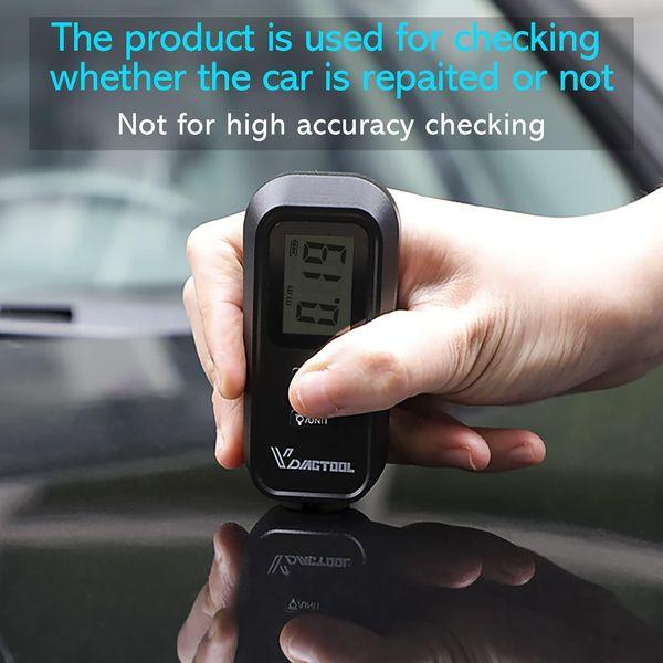 Car Paint Coating Thickness Tester, VDIAGTOOL VC100 Digital Paint Depth Gauge, HD Backlight LCD/Auto Power Off, Paint Mil Thickness Meter, Resolution 2mils/0.05mm, for Used Car 2