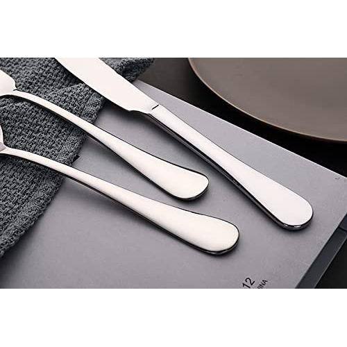 TZMY-EU Knife and Fork Set 16-Piece Cutlery Set Silver Stainless Steel Flatware Set Service for 4 Silverware Set for Home Kitchen Party Travel School 2