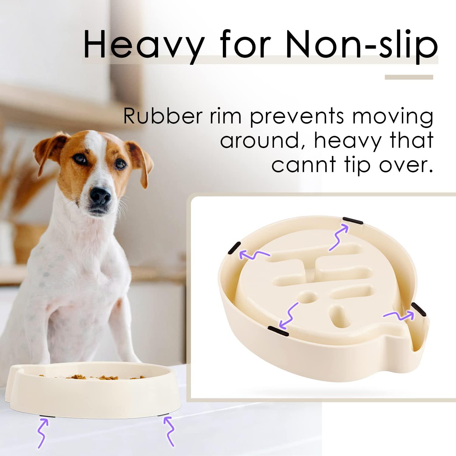 SUPER DESIGN Gobble-Stop Slow Feeder Dog Bowl Slow Eating Anti-Gulp BPA Free Melamine Bowl Fun Interactive Pet Bowl for Dogs Cats Puppies (600ml, HI) 3