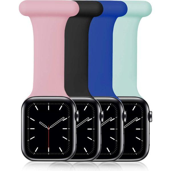 Aveegel Compatible with Apple Watch Strap 38mm/40mm, 42/44mm, Silicone Pin Fob for Nurses Midwives Doctors Healthcare Paramedics, Infection Control Design for iWatch Series SE / 6/5/ 4/3/ 2/1 0