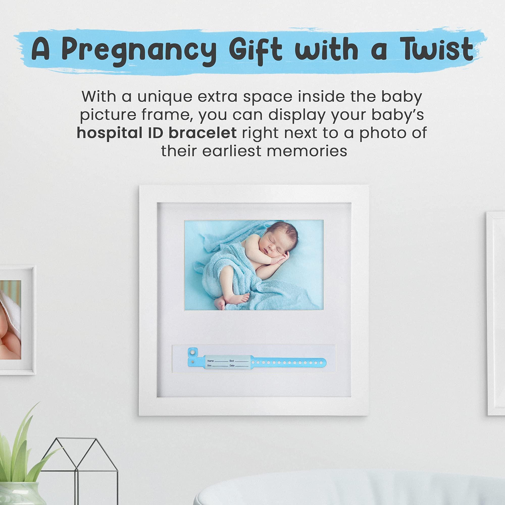 Baby Picture Frame | Lasting First Memories with a Picture Frame in White | Pregnancy Gift for New Parents, First-time Moms & Gender Reveals (Square Ultrasound Frame) 1