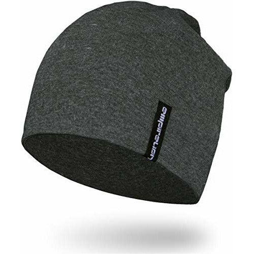 EMPIRELION 9" Multifunctional Lightweight Beanies Hats, Sun Protection Running Skull Cap Helmet Liner Sleep Caps for Men Women (Dark Grey Melange)