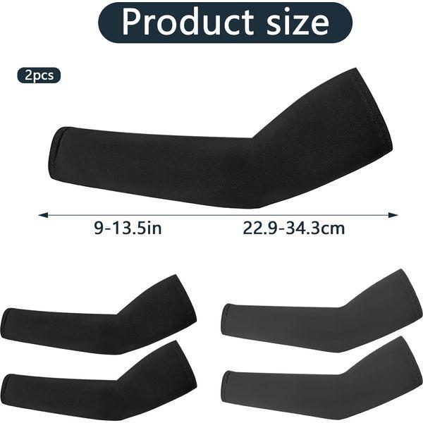 GLAITC Arm Sleeves for Men Women 2 Pairs UV Sun Protection Arm Sleeves Cooling Arm Sleeves Breathable Arm Sleeve to Cover Arms for Cycling, Driving, Outdoor Sports, Golf, Hiking (Black and grey) 2