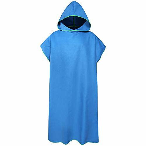 Wilxaw Changing Robe Towel, Hooded Poncho Beach Bath Pool Swimming Wetsuit Surf Adults Quick Dry Microfiber Towels Lightweight Unisex One Size Fit All for Holidays Travel Camping 0