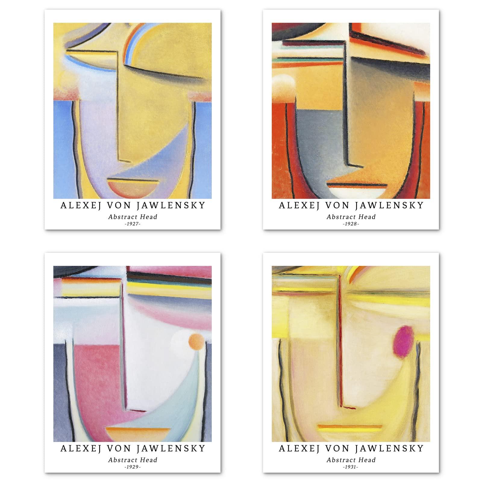 Berkin Arts Wall Art Unframed Prints Giclee Art Paper Set of 4, 11x14 inch Abstract Geometric Artwork, College Decoration Multicolor Composition Theme Trendy Theo Van Doesburg Prints 0