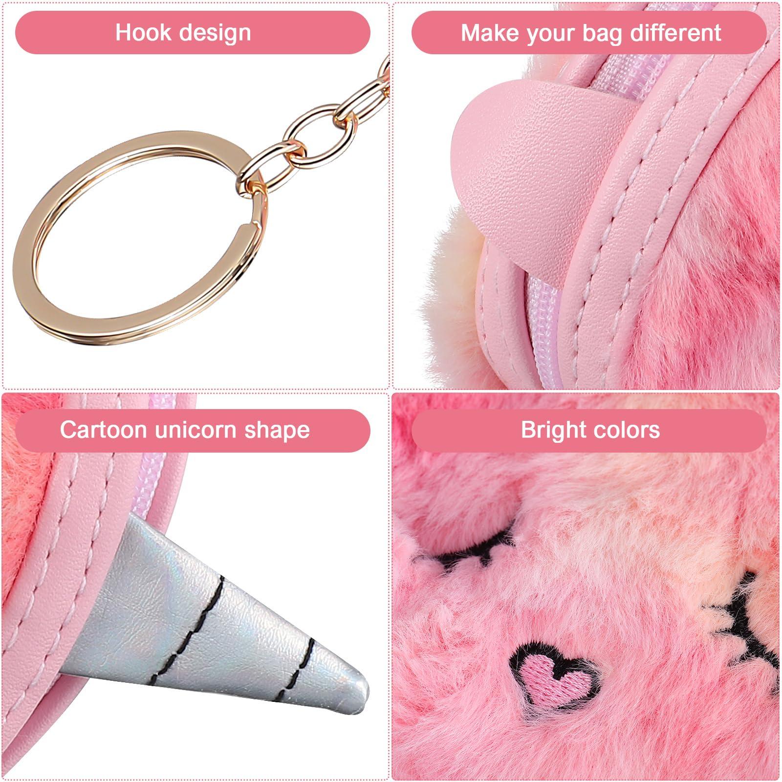 Abaodam 2 Pcs plush coin purse coin purse for women Change Purse Wallet change purse for girls Cute coin purse wallet furry purse fuzzy unicorn purse Coin Purses mercat zipper child pet 2