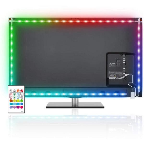 MYPLUS LED TV Backlight with Remote, 4M LED Strip Light for 60-70" TV, RGB SMD 5050 USB Powered Bias Lighting Kit for PC Monitor Home Theater(2x72cm+2x127.5cm)