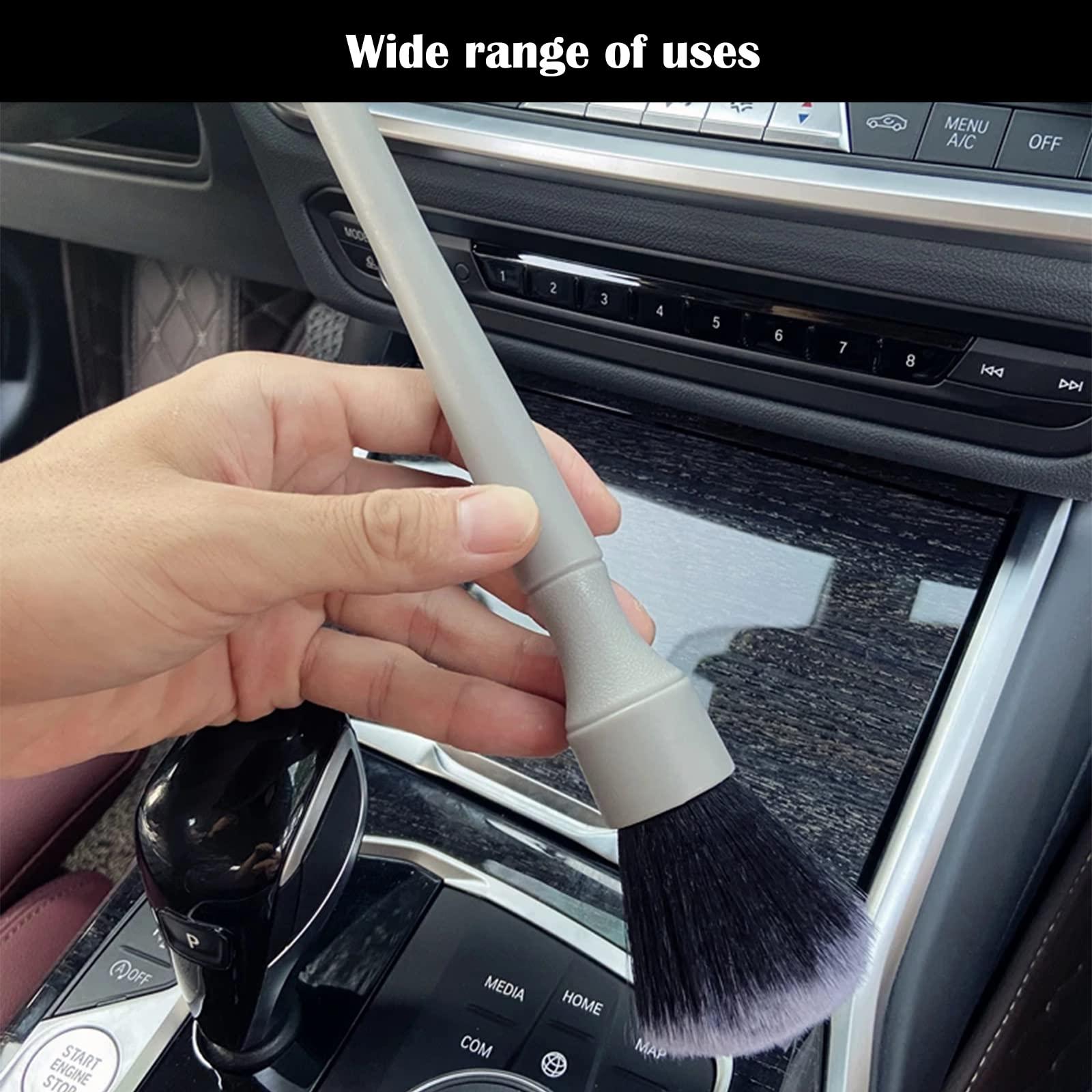 ALI2 Detailing Brush Set,Soft Comfortable Grip for Car Interior and Exterior Detailing Cleaning,Grey 9