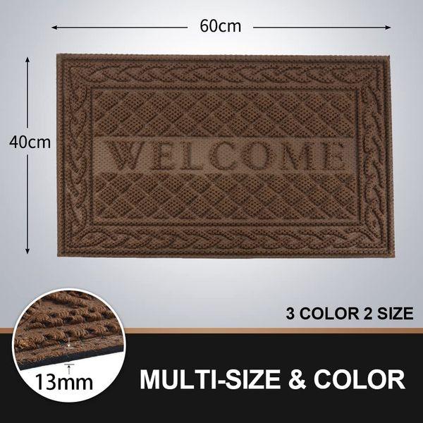 Mibao Welcome Door Mat 40 X 60 Cm, Outdoor Entrance Door Mat, Anti Slip Durable Front Door Mat Outside, Shoes Scraper Doormat for Outdoor and Indoor, Rust Mat 1