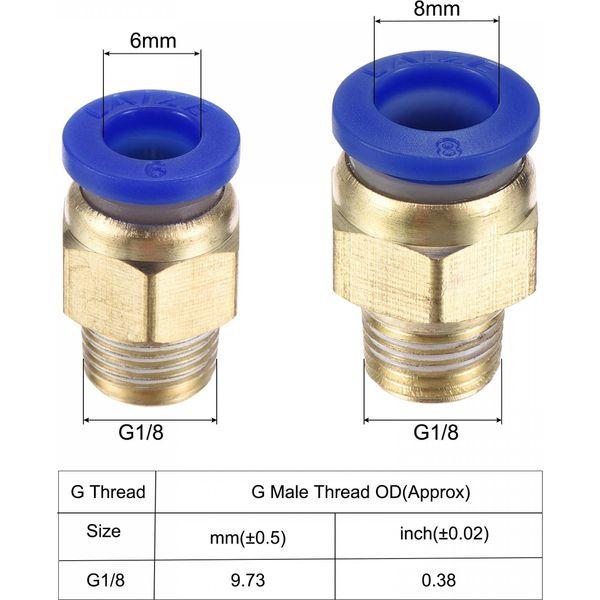 sourcing map Pneumatic Air Cylinder Double Action MAL25X200 25mm Bore 200mm Stroke with Y Connector and 4Pcs Quick Fitting Set 3