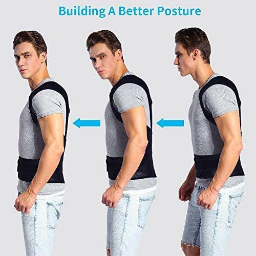 Back Brace Posture Corrector, Shoulder Lumbar Waist Support Belt with Adjustable Wide Straps, for Upper Back Pain Relief, Improve Sitting and Standing Poor Posture, M Size 3