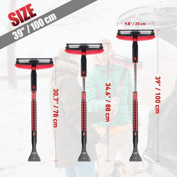 COFIT Car Snow Brush Extendable 100cm, Detachable Snow Removal Broom with Squeegee Ice Scraper Heavy-Duty for Car Truck SUV MPV Windshield Windows 1