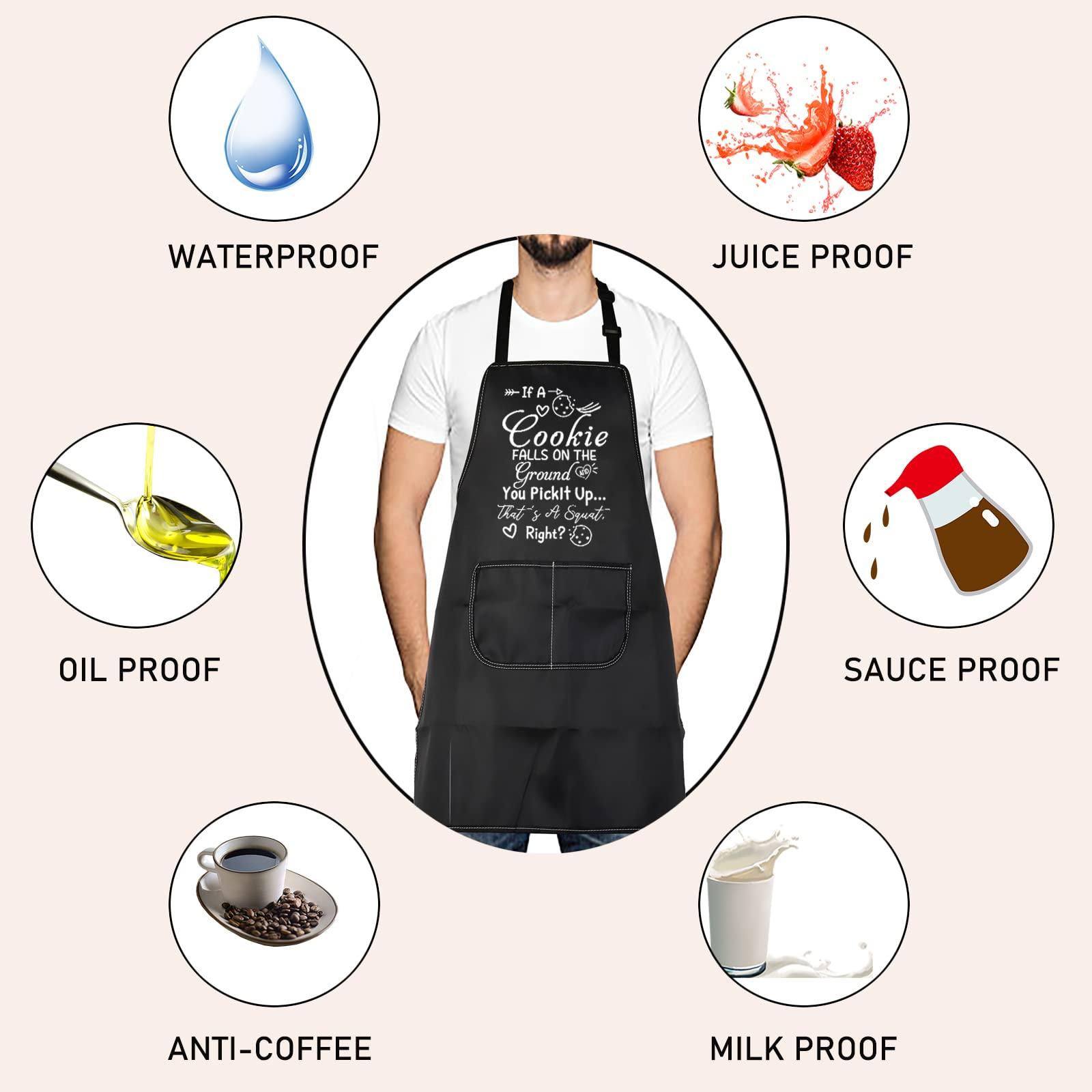 LEVLO Funny Dieting Kitchen Apron That 's A Squat Right Kitchen Apron Fitness Coach Exercise Gift For Men Women, If a Cookie, Medium 2