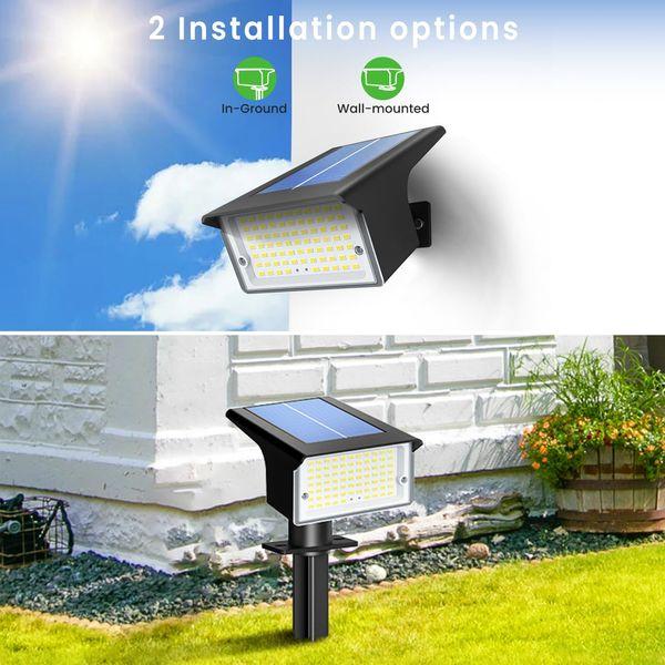 Solar Spot Lights Outdoor Garden, [6 Packs/75 LED] RGB Colour Changing Solar Lights Outdoor with 4 Modes, Waterproof, Auto On/Off, 2-in-1 Solar Landscape Spotlight for Pathway Driveway Yard Porch 3