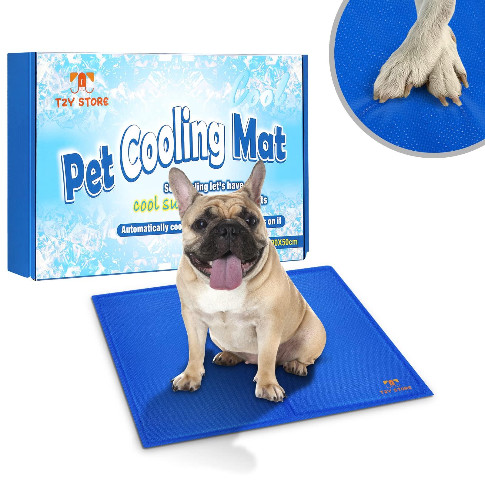 T2Y Dog Cooling Mat, 2024 Upgrade Cool mat for dogs, Super Scratch-Resistant & Non-Toxic Gel Cooling Pad Bed for Pet. Pressure Activated Pet Cool Pad No Water or Electricity Need (65 * 50 M) 0