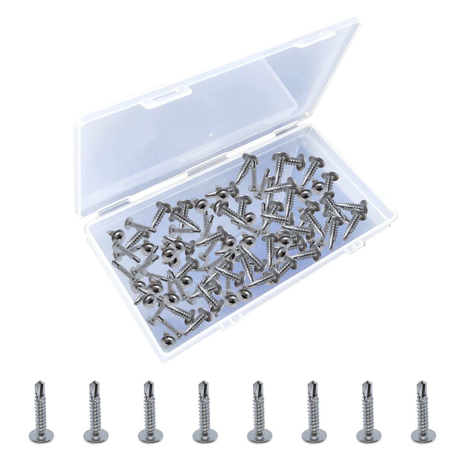 UFURMATE #8 x 3/4" Self Tapping Screws, 150Pcs Stainless Steel Phillips Self Drilling Screws Modified Truss Head Self Tapping Screws Assortment for Building, Car, Boat and Home