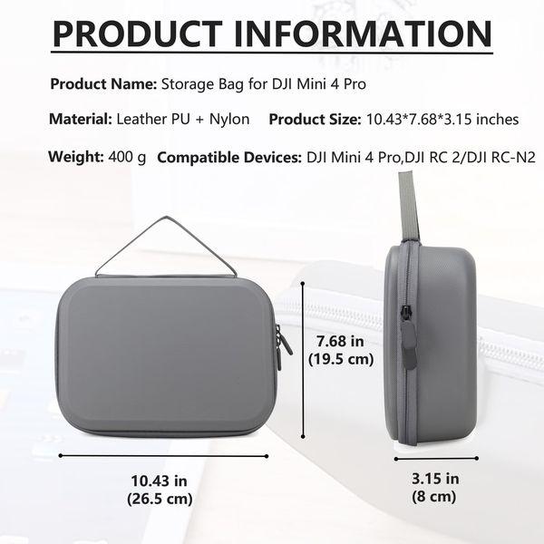 Okima Storage Bag for DJI Mini 4 Pro-Newest Portable Mini 4 Pro Drone Case Travel Handbag Carrying case Compatible with DJI Mini 4 Pro, DJI RC 2/DJI RC-N2 Remote Controller and Accessories 4