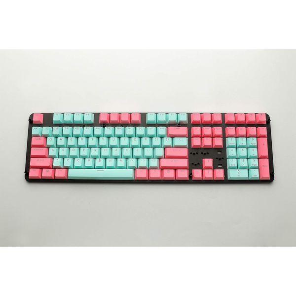 HK Gaming Doubleshot PBT Keycaps - Cherry Profile - Thick PBT Keysets For Mechanical Keyboard | ANSI US International (108 Keys, Miami) 2