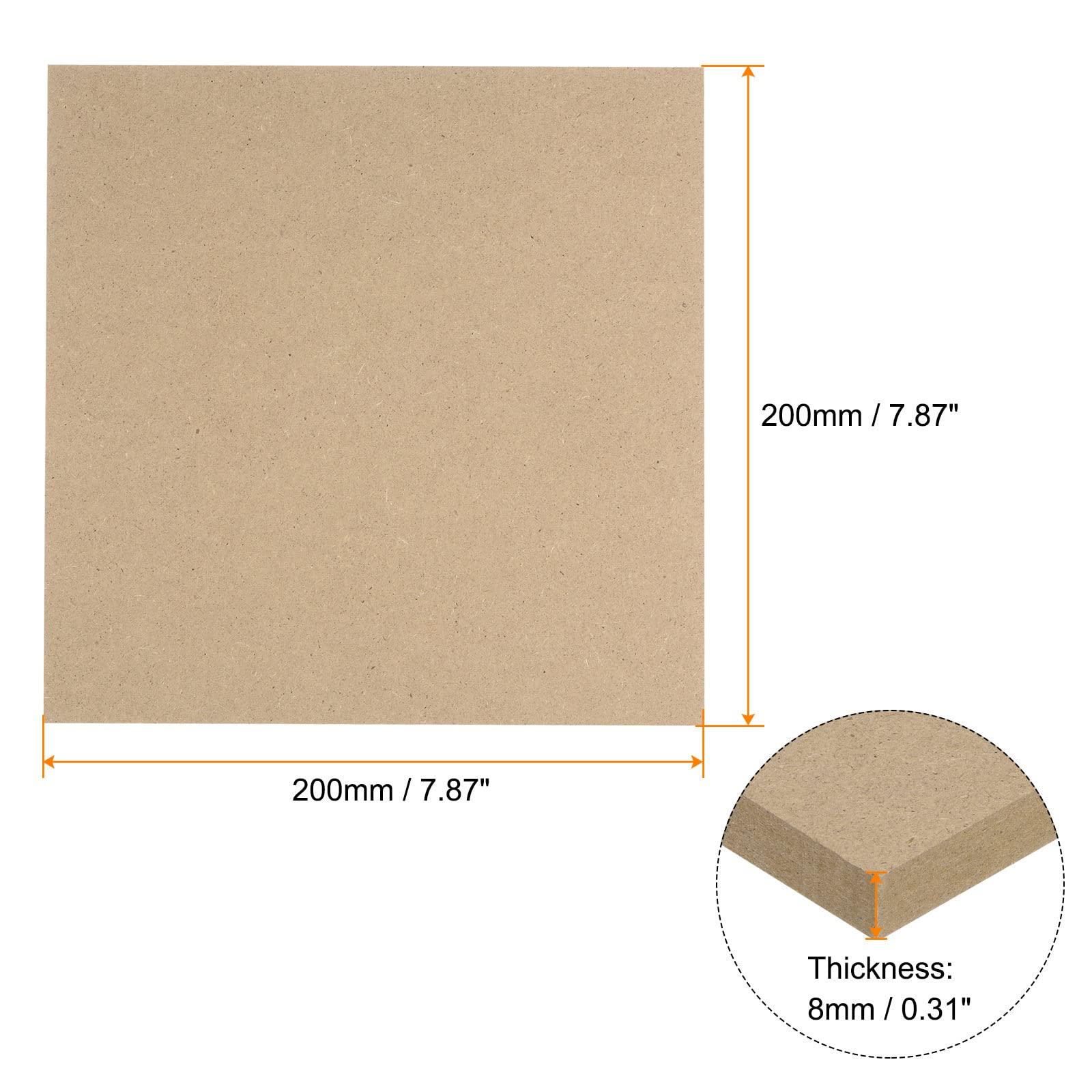 sourcing map 3pcs Basswood Sheets for Crafts 8 x 8 Inch Unfinished Wood Square Slices, 0.31" Thick Blank Wood Sheets for Architectural Models, Laser Cutting, Engraving, Painting, Door Hanger 1