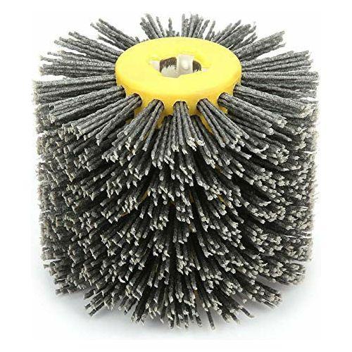 5 Inch Abrasive Nylon 120mm 80 Grit Wire Drawing Wheel Drum Burnishing Brush for Wooden Polishing 2