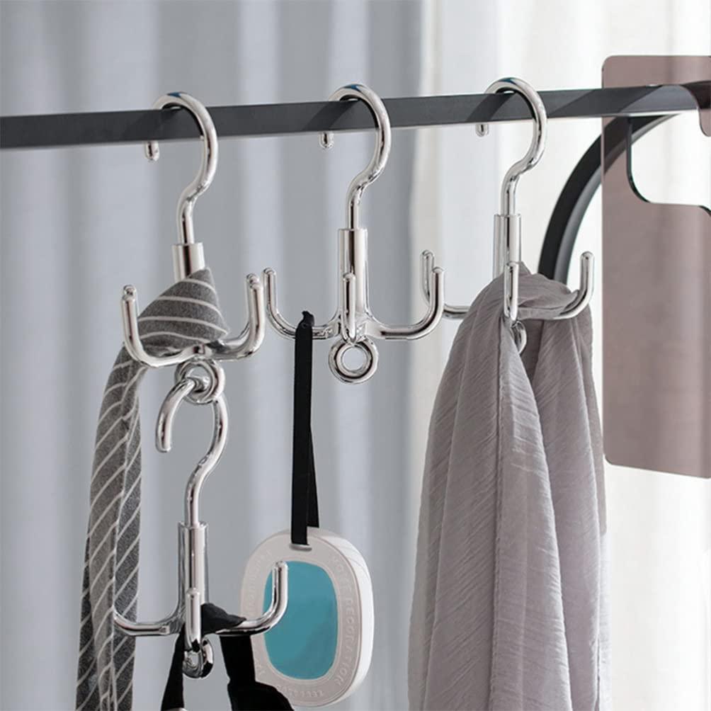 Tie Rack Belt Hanger Rotating Clothes Hook 4-claw Rotation Hanging Hook Belt Organizer Scarf Hanger Shoe Hooks Tie Hanger 4