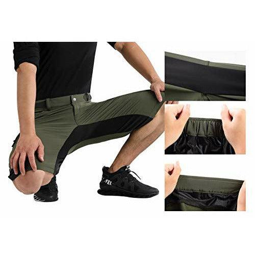 Cycorld Men's-MTB-Shorts-Mountain-Bike-Shorts 4D Padded Loose Fit Baggy Cycling Shorts with Zip Pockets (Green,S) 3