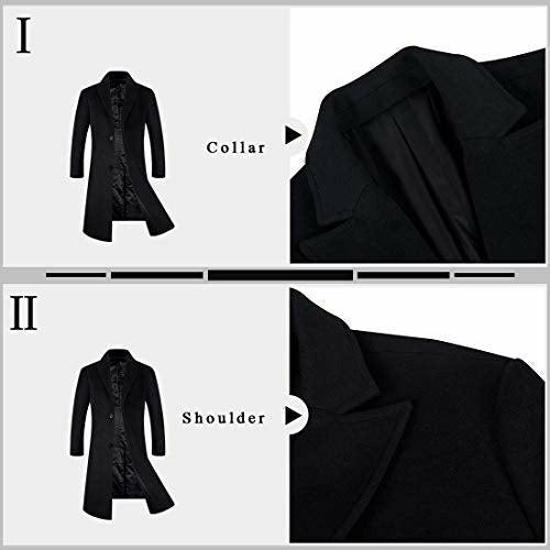 APTRO Mens Wool Coats Long Coats Thick Winter Jacket Elegant Outwear 80% Wool Trench Coat 1817 Black M 3