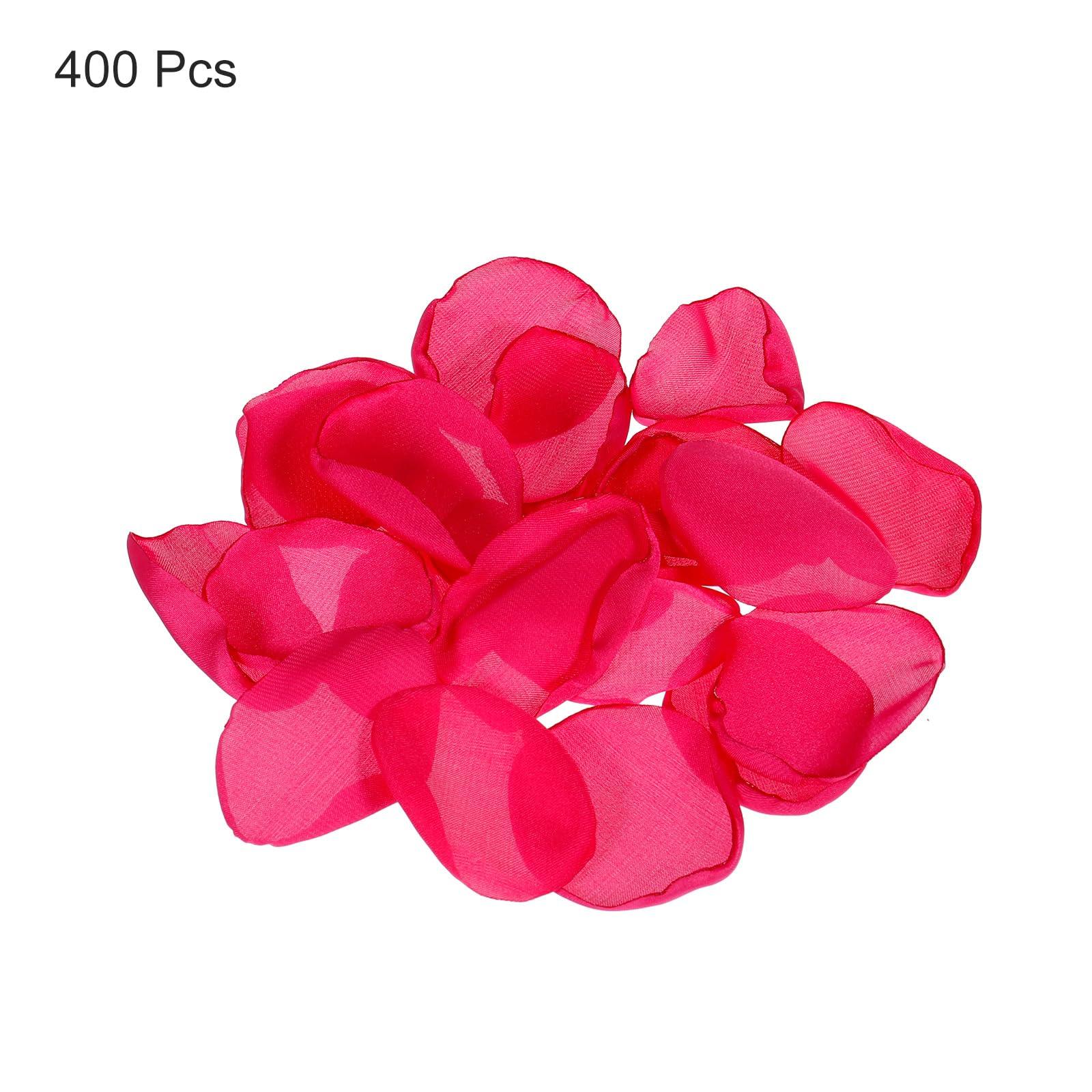 sourcing map Silk Artificial Flower Petals, Rose Red Wedding Faux Flowers 2 Inch x 2 Inch for Wedding Centerpieces, Party Decoration Pack of 400 2