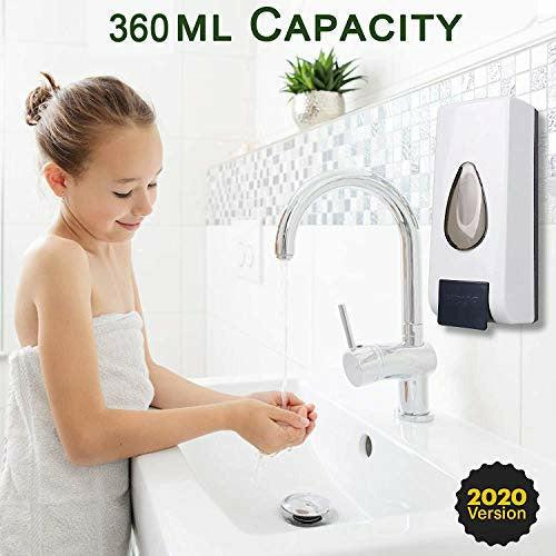 OOTO Wall Mounted Hand Sanitizer Dispenser, Manual Soap Dispenser Shower Gel Lotion Container with 360ml Capacity for Bathroom Kitchen Office 1