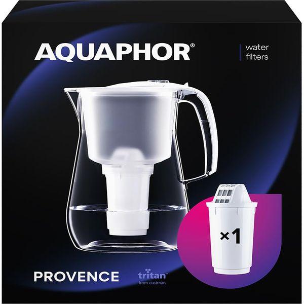 AQUAPHOR Provence White Water Filter Jug - Counter Top Design with 4.2L Capacity, 1 X A5 Filter with added Magnesium included, Reduces Limescale, Chlorine & Microplastics, Perfect for Families. 0