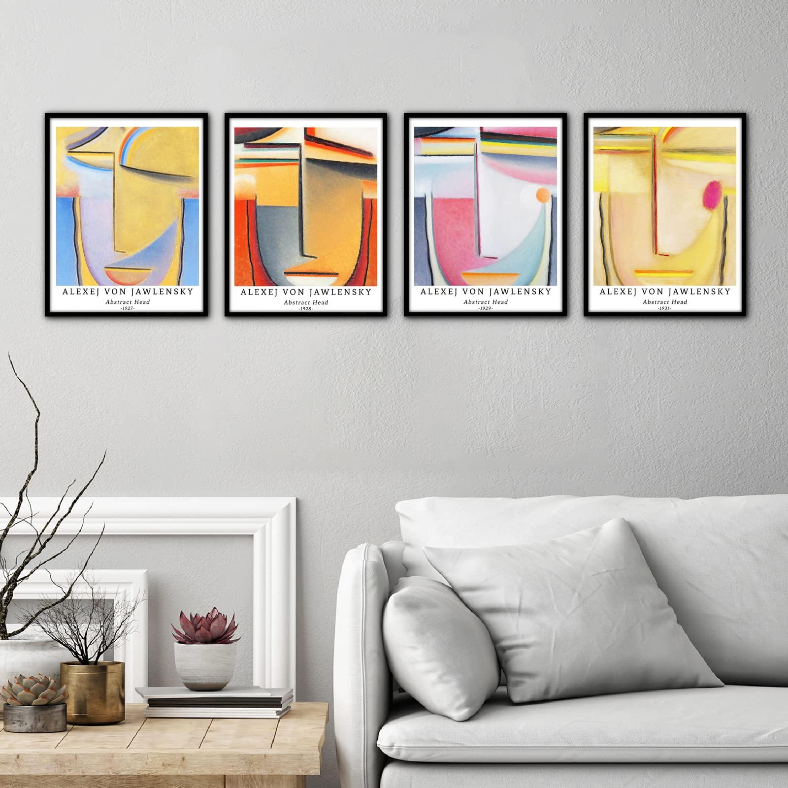 Berkin Arts Wall Art Unframed Prints Giclee Art Paper Set of 4, 11x14 inch Abstract Geometric Artwork, Bathroom Decoration Square Minimalist Vintage Great Present Kazimir Malevich Prints 4