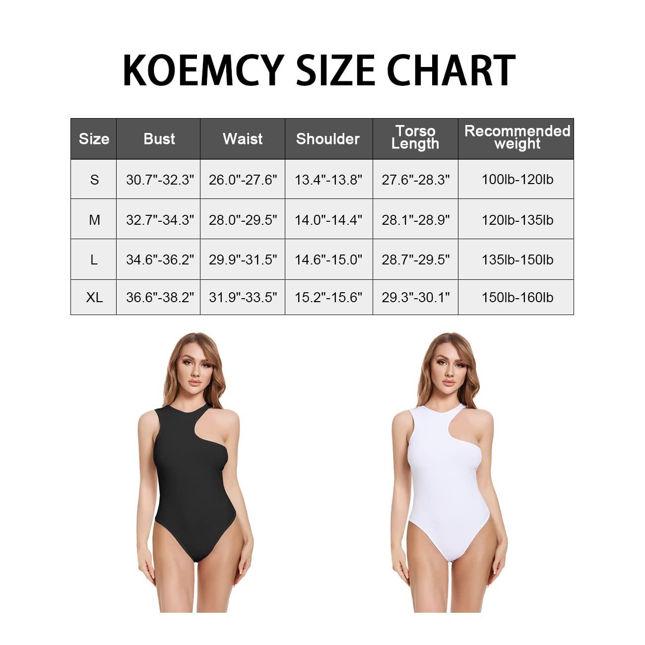 KOEMCY Bodysuit for Women Sexy Cut Out Sleeveless Women's Shaping Bodysuit Slim Fit Stretchy Bodysuit Ribbed Knit Tank Tops (White,XL) 1