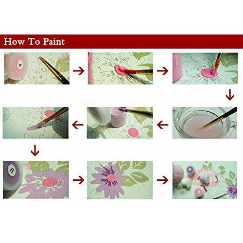 YXQSED Wooden Frame Paint by Numbers Kits for Adults Children Seniors Junior Beginner Acrylics DIY Oil Painting Kits - Flowers 16x20 inch 1