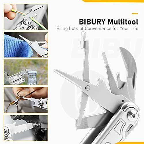 BIBURY Multitools, Upgraded Multi Tool Foldable Pliers, Stainless Steel Multitools with Nylon Pouch, Ideal for Camping, Outdoor, Repairing, Hiking - Gift for Dad Men 4