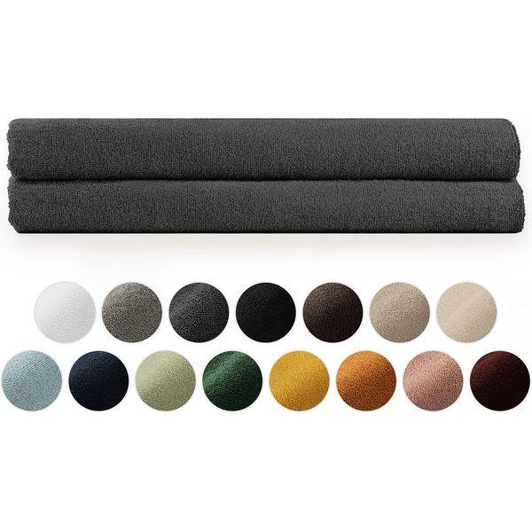 Blumtal Hotel Quality Towels Set - 2 Sauna Towels 80x200, Also Suitable as XL Gym Towel, Soft and quick dry towel, Anthracite Towels, 100% Cotton 0