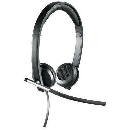 Logitech H650e Wired Headset, Stereo Headphones with Noise-Cancelling Microphone, USB, In-Line Controls, Indicator LED, PC/Mac/Laptop - Black 0