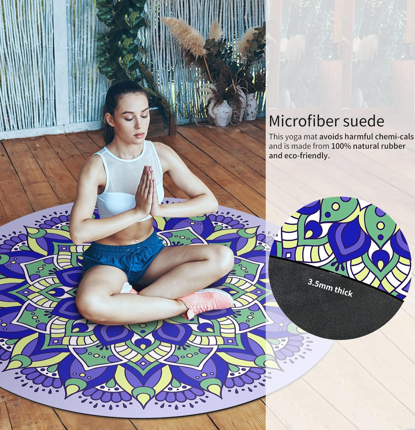 LaiEr Large Round Yoga Mat for Exercise Premium Extra Thick, Ultra Comfortable, Non Slip, Circle Meditation Mat（140cm*140cm*3.5mm） 7