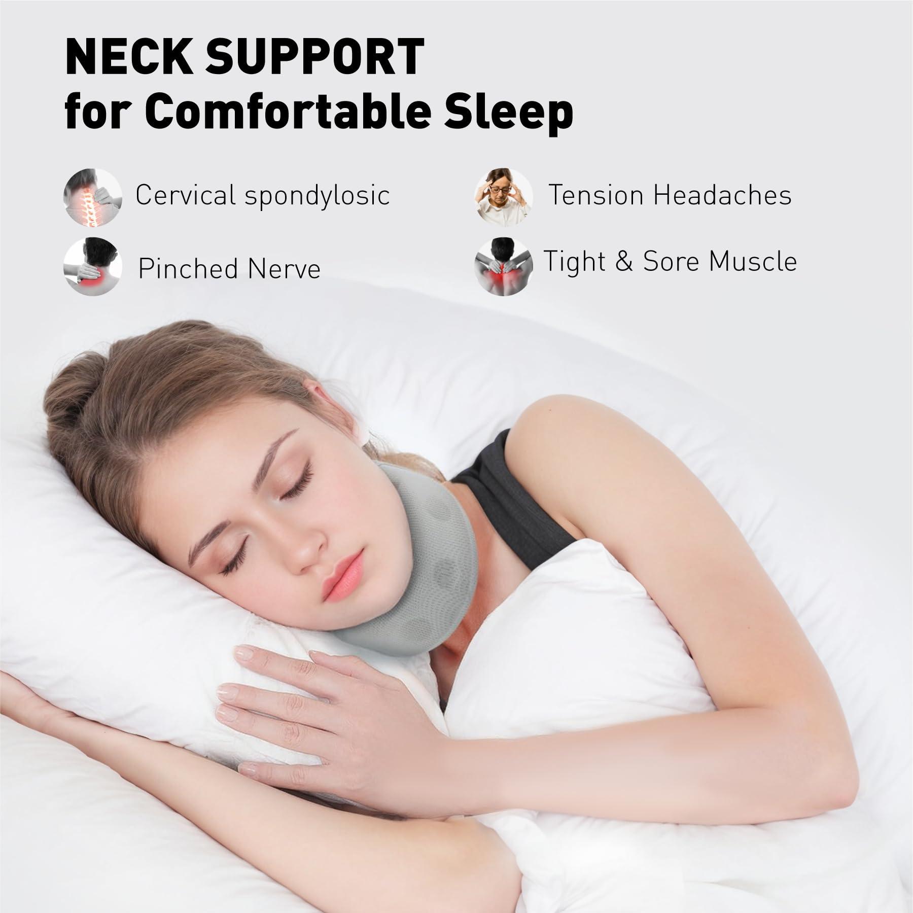 Panfurco Adjustable Neck Brace Cervical Collar - Neck Pain Relief and Neck Support Brace for Sleeping-Suitable for Women & Men (Gray, L) 1