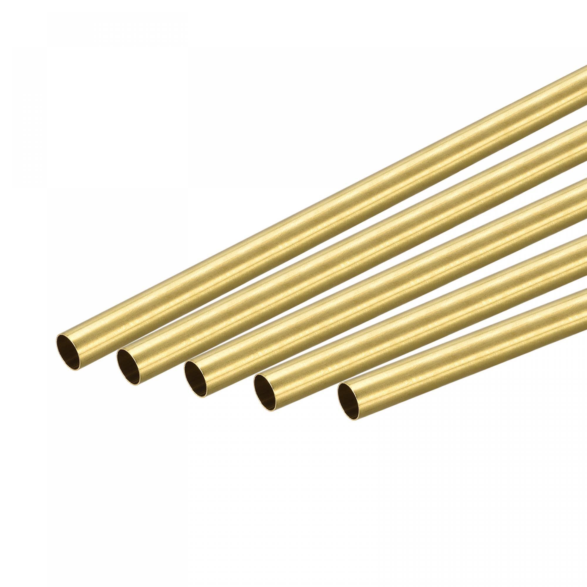 sourcing map Brass Round Tube 5.5mm OD 0.25mm Wall Thickness 300mm Length Pipe Tubing 5 Pcs