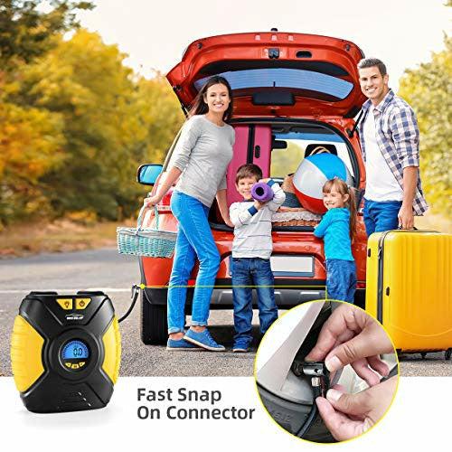 WindGallop Digital Car Tyre Inflator Air Tool Portable Air Compressor Car Tyre Pump Automatic 12V Electric Air Pump Tyre Inflation With Tyre Pressure Gauge Valve Adaptors Led Light 3