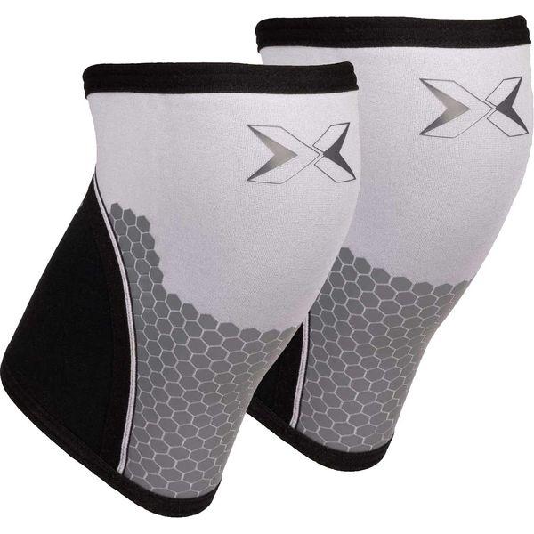 PICSIL Neoprene Cross Training Hex Tech Knee Pads, 5/7mm, Used by Weightlifting Champions, Additional Support, Unisex (L, 5mm white) 0