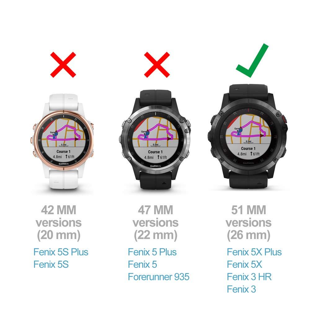 (2-Pack) C2DJOY Compatible with Garmin fenix 3 (HR) and 5X (Plus) Strap Replacement (12#+23#)/S 1