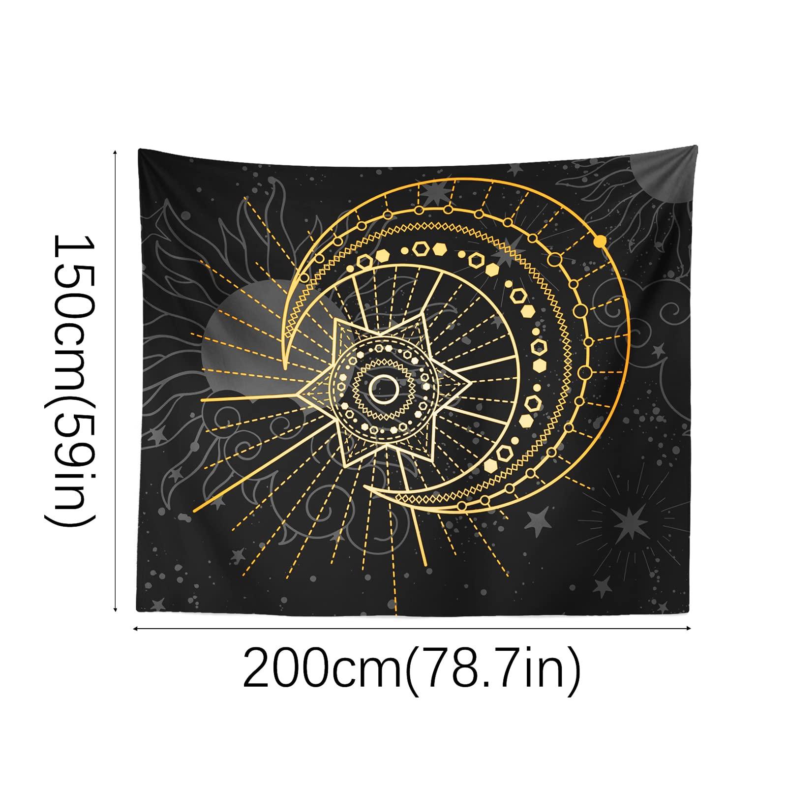 Berkin Arts Decor Tapestry for Wall Hanging Premium Polyester Fabric Backdrop Art Nouveau Ornate Galactic Gold 59.1 x 78.7 Inch 1