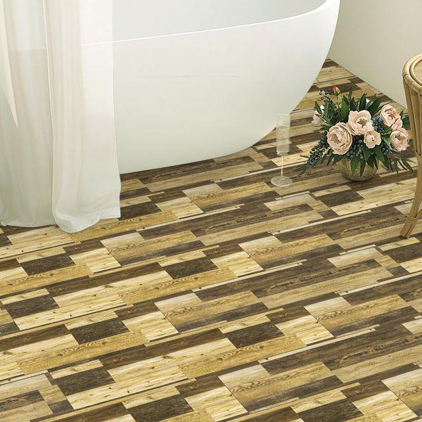 Self Adhesive Floor Planks, Floor Tiles Self Adhesive, Vinyl Flooring Planks Peel and Stick Floor Tiles Wood Effect for Kitchen Bathroom Living Room Waterproof 90X15cm 16pcs（2.16㎡） 1